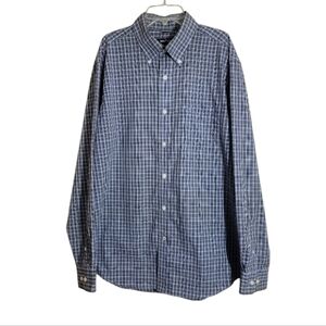 Nautica men's button down cotton long sleeve plaid shirt size large
